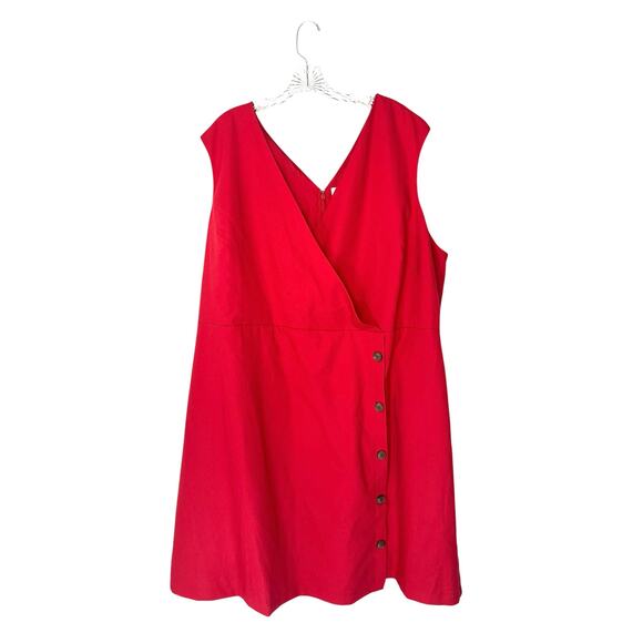 Loft Plus Red Sleeveless V-Neck Classic Casual Basic Sleeveless Dress Size 22 - Picture 1 of 12